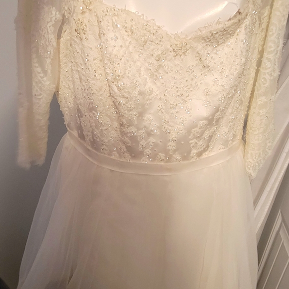 Oleg Cassini Organza Plus Size 18W in Ivory - Picture 5 of 7